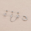 Three-Piece Floral Stud Earring Set with Linked Details - Image 18