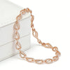 Rose Gold Color Geometry Heart Link Bracelet Women Zircon Modern Daily Party Gifts Wedding Jewelry - Image 5