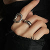 Silver Rings For Women Simple Vintage Handmade Adjustable Finger Hollow Ring Band Female Gift - Image 3