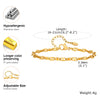 Gold Plated Link Bracelet for Women, Stainless Steel Stackable Chain Wristband, Adjustable Jewelry - Image 10