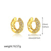 Cubic Zirconia Huggie Hoop Earrings in Gold-Tone Stainless Steel - Image 19