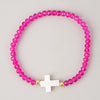 Beaded Bracelet with Cross Charm and Multiple Color Styles - Image 8