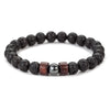8mm Volcanic Stone Bracelet for Men Lava Wooden Beads Bracelet Tibetan Buddha Male Wrist Chain Jewelry Handmade Elastic Bracelet - Image 6