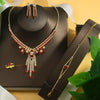 Stonefans Red Folwer Necklace Earrings Ring and Bracelet Set Jewelry for Women Nigeria Rhinestone Party Jewelry Set Gift