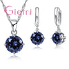 Silver Pendant Necklace Earrings For Women Engagement Jewelry Set Austrian Crystal - Image 14