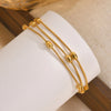 Stainless Steel Oval Beads Bracelets, Women Gold Plated Snake Chain Bracelets, 3 Layers Stacked Chain Bracelets - Image 5