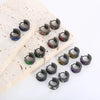 Round Crystal Glass Hoop Earrings for Women Men Gold Silver Black Color Semi-circle Stainless Steel Earring Women's Jewelry - Image 4