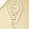2 Pcs Creative Imitation Pearl Love Necklace With Bracelet Jewelry Set For Women Weddings Banquets Parties Festivals Gifts - Image 4