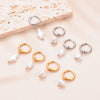 Simple Elegant Stainless Steel Earrings Imitation Pearl Hoop Earrings Charm Women's Party Jewelry - Image 3