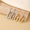 Retro Double Loop Design Drop Earrings Gold Color Geometric Round Hoop Earrings for Women Girls Punk Hip Hop Jewelry - Image 5