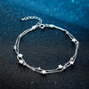 Silver Sparkling Bracelets for Women Korean Gypsophila Double Layered Adjustable Bracelet Party Jewelry - Image 11