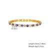 Cubic Zirconia Chain Tennis Bracelet Women, Gold Plated CZ Link, Elegant Sparkling Stackable Statement Wrist Jewelry Gift - Image 12
