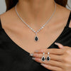 Elegant Waterdrop Style Jewelry Sets for Women Pink Crystal Necklace Earrings Bridal Wedding Party Jewelry Sets - Image 8