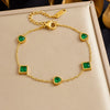 316L Stainless Steel Golden Heart Geometry Zircon Minimalist Series Bracelet Lady Wrist Chain Jewelry - Image 37