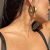 U-Shaped Chunky Hoop Earrings with Geometric Profile - Image 4