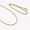 Minimalist 2mm Zircon Chain Necklace Bracelet Set Stainless Steel Base Crystal Chain Wedding Jewelry Sets - Image 3