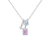 Cute Aurora Square Zircon Pendant Necklaces Women's Design Dreamy Square Silver Color Necklace For Girl - Image 1
