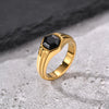 Hexagon Black Zircon Ring for Men, Gray Stainless Steel Geometric Band, Punk Statement Rings Jewelry for Wedding Party Gift - Image 9