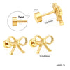 Butterfly Bow Shaped Zircon Stud Earrings Stainless Steel Piercing Gold Color Stylish For Women Jewelry - Image 7