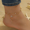 316L Stainless Steel White Rhinestone Flower Tassel DoubleLayer Anklet For Women Foot Chain Jewelry Holiday Gift - Image 5