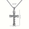 Simple Stainless Steel Necklace with Spiral Column Cross Pendant - Image 6
