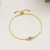 Gold Color Zircon Evil Blue Eye Bracelet Bangle Lucky Jewelry Women Gift Adjustable Handmade - Image 5