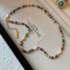 Colorful Beads Stone Freshwater Pearl Gold Female Jewelry Set For Necklace Bracelet Gifts - Image 5