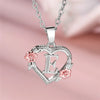 Cute Female A-Z Letter Flower Pendant Necklace Silver Color Wedding Jewelry Gift For Women - Image 12