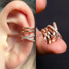 Adjustable Ear Cuff No Piercing with Cubic Zirconia Butterfly and Flower Designs - Image 41