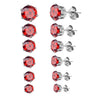 Six-Pair Stainless Steel Stud Earring Set with Cubic Zirconia in Multiple Colors - Image 16