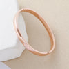 Women's Simple Stainless Steel Bracelet Plain Curved Surface with Shiny Opening Buckle for Daily Wear - Image 3