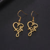 Faith Heart Earrings Stainless Steel Jesus Love Family Dangle Earring Christian Inspirational Jewelry Birthday Gift - Image 1