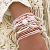 17/10PCS/Set Elastic Pink Color Rice Bead Bracelets for Women Handmade Beads Chain Bangle Bohemian Stackable Jewelry - Image 5