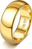 Gold Plated Ring for Women Men Thick Thin Pinky Thumb Ring Wedding Band Ring Plain Domed Comfort Fit Size 6 -10 - Image 9