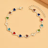 Rainbow Crystal Heart Charm Anklets For Women Adjustable Gold Silver Color Link Chains Foot Ankle Bracelet Jewelry Accessories - Image 5