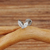 Titanium Tiny Double Marquise CZ Labret Stud Earring 16G Heart CZ Cartilage Helix Tragus Conch Piercing - Image 4