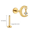 Titanium 16G CZ Moon Cartilage Earring Tiny Crescent Moon CZ Dangle Helix Tragus Conch Stud Ear Piercing - Image 19