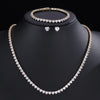 Round Cubic Zirconia Tennis Necklace and Earrings Bridal Jewelry Set - Image 9