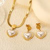 Cubic Love Heart Minimalist Jewelry Set Necklace Earrings Bracelets Stainless Steel Women Party Accessories - Image 10