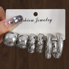 Chunky Gold-Tone Hoop Earring Set 6 Pairs - Image 20