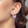 Silver Zircon Loop Big Hoop Earrings For Women Vintage Pattern Elegant Jewelry Gifts - Image 3