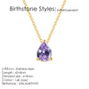Stainless Steel Teardrop Pendant Necklace with Colorful Stone Details - Image 10