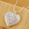 Silver-Tone Openwork Heart Pendant Necklace - Image 4