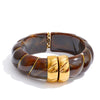 Exclusive Multi-Color Acrylic Resin Wide Statement Bracelet Bangle Stainless Steel Autumn Winter Sweater Wrist Jewelry - Image 9