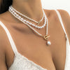 Imitation Pearl Heart Pendant Necklace with Toggle Clasp - Image 22