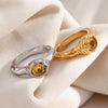 Women's Shiny Single Champagne Color Zircon Thin Rings Gold Plated Stainless Steel Jewelry Accessories - Image 5