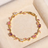 Leaf Branch Bracelet with Cubic Zirconia Details in Gold-Tone or Silver-Tone - Image 13
