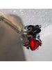 Gothic Punk Bat Wings and Heart-Shaped Resin Pendant Necklace Dark Fantasy Style Alloy Chain, Halloween Gift for Women, Casual Accessories - Image 10