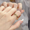 Textured Stainless Steel Band Ring in Gold-Tone or Silver-Tone - Image 3