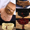 Natural Sandalwood Bracelet Men Buddhist Buddha Meditation Bead Bracelet For Women Prayer 108 Beads Rosary Hanging Decoration - Image 1